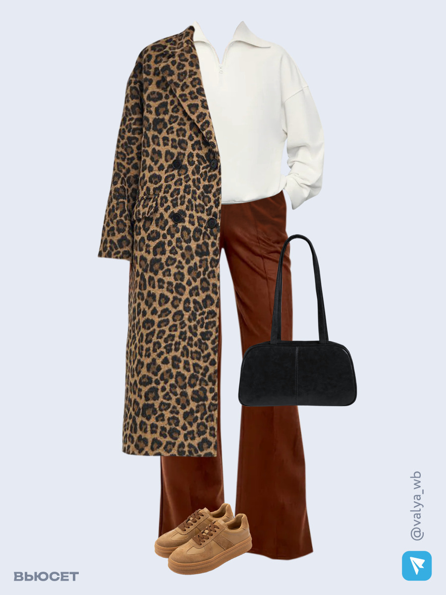 Образ с Вайлдберриз с артикулами (пальто, толстовка, костюм, сумка, кеды)