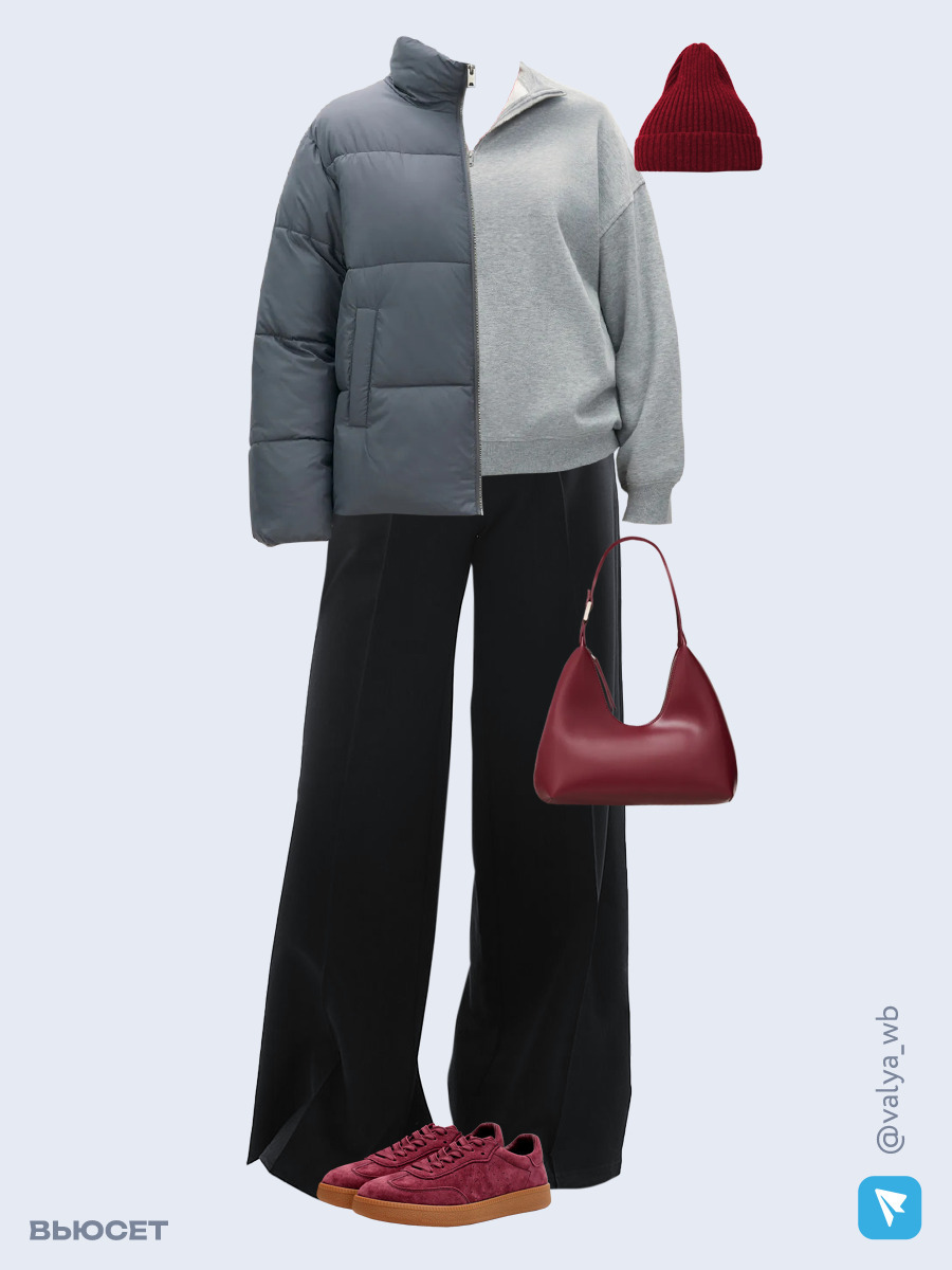Образ с Вайлдберриз с артикулами (куртка, толстовка, брюки, сумка, кеды, шапка)