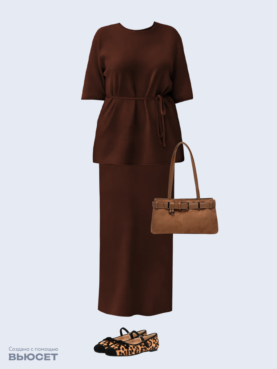 Образ с Вайлдберриз с артикулами (костюм, сумка, балетки)