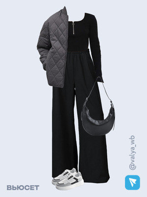 Стильный аутфит номер 1328 с валдберриз с Лонгслив (артикул 197550298)