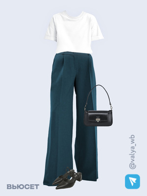 Стильный аутфит номер 1486 с валдберриз с Брюки (артикул 117267009)