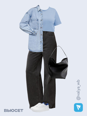 Стильный аутфит номер 1491 с валдберриз с Рубашка (артикул 222014341)