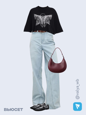 Стильный аутфит номер 1550 с валдберриз с Джинсы (артикул 163868117)