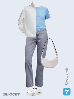 Стильный аутфит номер 1583 с валдберриз с Джинсы (артикул 212381380)