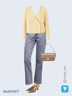 Стильный аутфит номер 1590 с валдберриз с Жакет (артикул 153973320)
