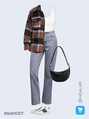 Стильный аутфит номер 1591 с валдберриз с Рубашка (артикул 175491680)