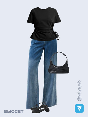 Стильный аутфит номер 1645 с валдберриз с Джинсы (артикул 222283404)