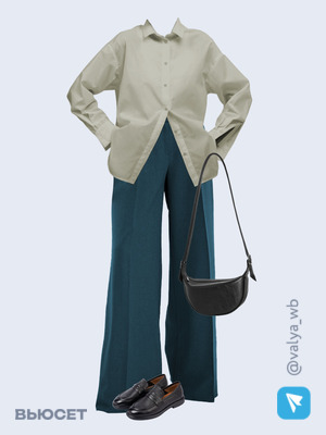 Стильный аутфит номер 1662 с валдберриз с Брюки (артикул 117267009)