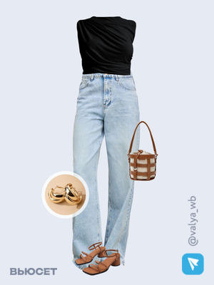 Стильный аутфит номер 1708 с валдберриз с Босоножки (артикул 187975595)