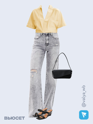 Стильный аутфит номер 1726 с валдберриз с Джинсы (артикул 225243604)