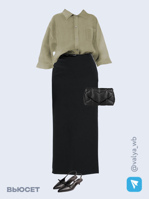 Стильный аутфит номер 1686 с валдберриз с Рубашка (артикул 100123965)