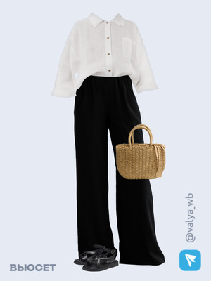 Стильный аутфит номер 1667 с валдберриз с Рубашка (артикул 100123953)