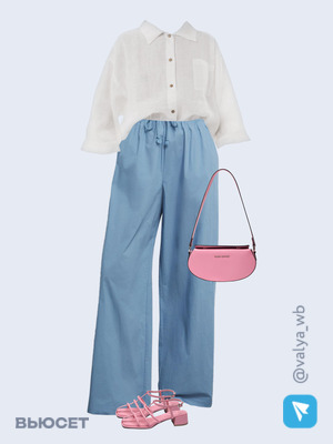 Стильный аутфит номер 1628 с валдберриз с Рубашка (артикул 100123953)