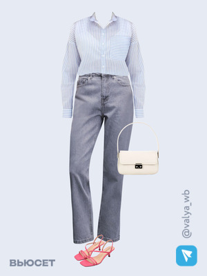 Стильный аутфит номер 1593 с валдберриз с Джинсы (артикул 212381380)
