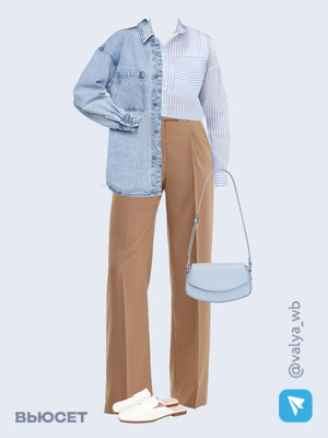 Стильный аутфит номер 1469 с валдберриз с Рубашка (артикул 222014341)