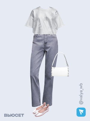 Стильный аутфит номер 1586 с валдберриз с Джинсы (артикул 212381380)