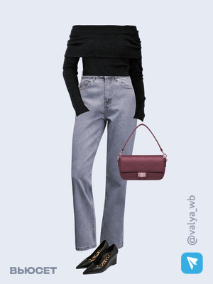 Стильный аутфит номер 1585 с валдберриз с Джинсы (артикул 212381380)