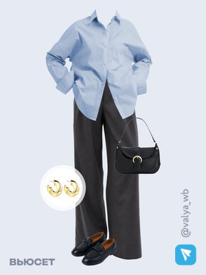 Стильный аутфит номер 1936 с валдберриз с Рубашка (артикул 63552142)