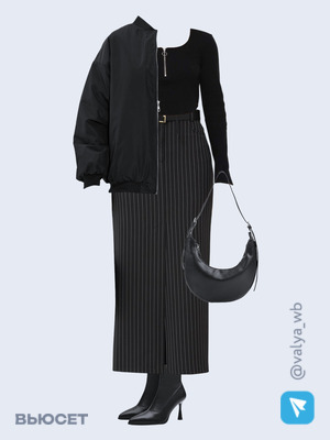 Стильный аутфит номер 1332 с валдберриз с Лонгслив (артикул 197550298)