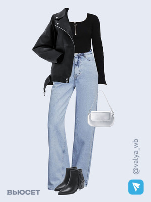 Стильный аутфит номер 1337 с валдберриз с Джинсы (артикул 201443512)