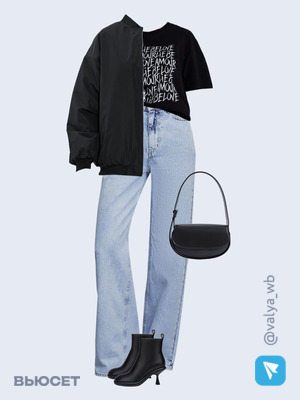 Стильный аутфит номер 1336 с валдберриз с Джинсы (артикул 201443512)