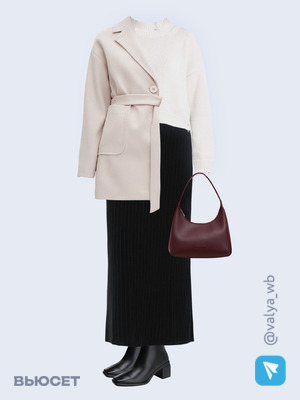 Стильный аутфит номер 2085 с валдберриз с Пальто (артикул 204839693)