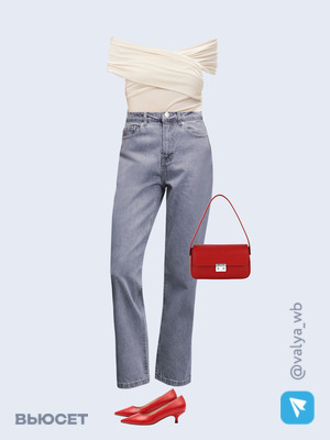 Стильный аутфит номер 1598 с валдберриз с Джинсы (артикул 212381380)