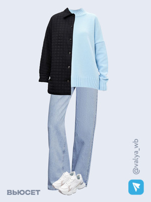 Стильный аутфит номер 1351 с валдберриз с Джинсы (артикул 201443512)