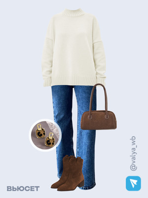 Стильный аутфит номер 2387 с валдберриз с Джинсы (артикул 203383189)