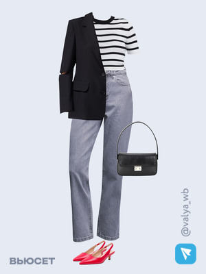 Стильный аутфит номер 1587 с валдберриз с Жакет (артикул 198165584)