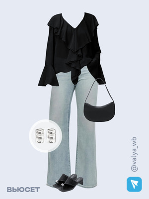 Стильный аутфит номер 3610 с валдберриз с Джинсы (артикул 237926093)