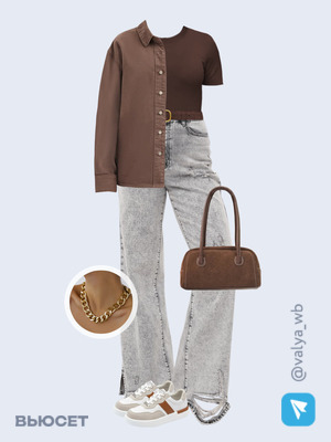 Стильный аутфит номер 3745 с валдберриз с Рубашка (артикул 388106842)