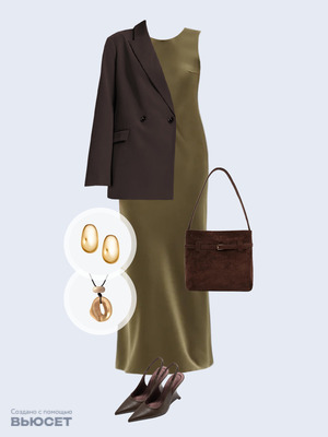Стильный аутфит номер 4980 с валдберриз с Платье (артикул 503884090)