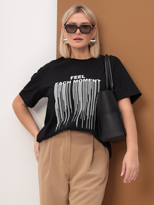 Смотреть модные образы с валберриз с Футболка (артикул 196304076)