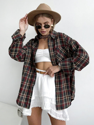 Смотреть модные образы с валберриз с Рубашка (артикул 224491749)