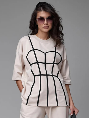 Смотреть модные образы с валберриз с Футболка (артикул 204475978)