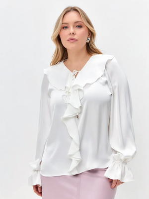 Смотреть модные образы с валберриз с Блузка (артикул 284496426)