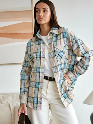 Смотреть модные образы с валберриз с Рубашка (артикул 396390354)