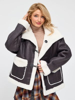 Смотреть модные образы с валберриз с Дубленка (артикул 256972675)