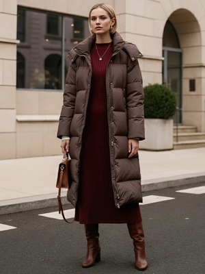 Смотреть модные образы с валберриз с Пуховик ❄️ (артикул 502536035)