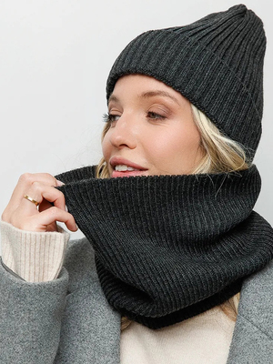 Смотреть модные образы с валберриз с Шапка и снуд (артикул 185443568)