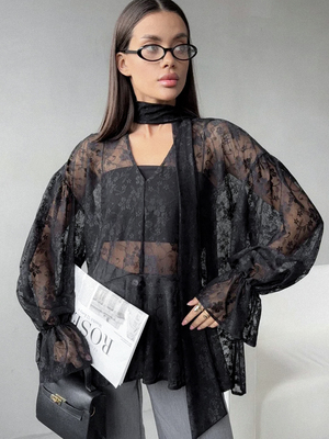 Смотреть модные образы с валберриз с Блуза (артикул 496475878)