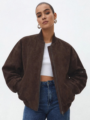 Смотреть модные образы с валберриз с Бомбер (артикул 768570981)